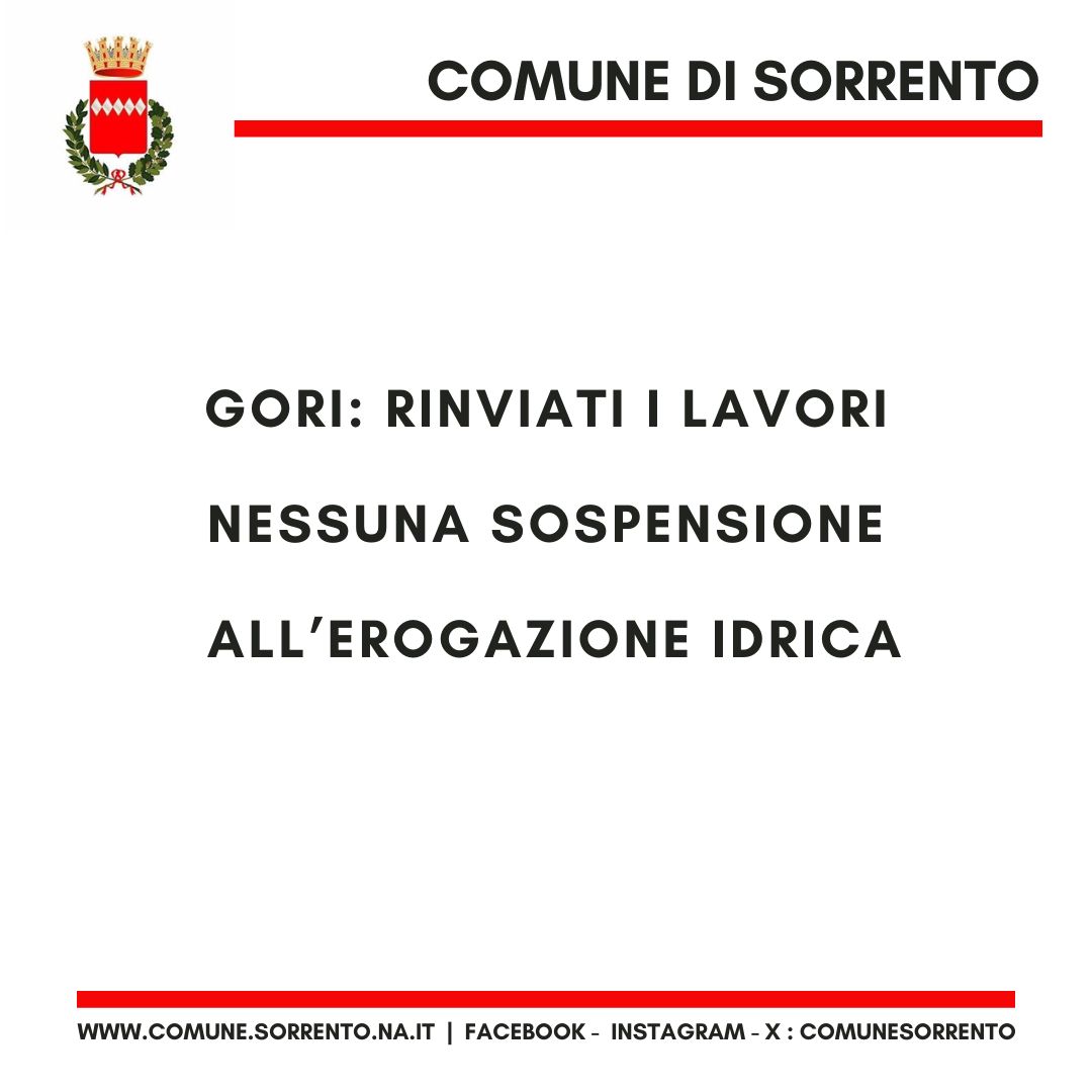 Erogazione idrica regolare