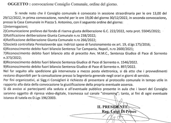 ordine del giorno