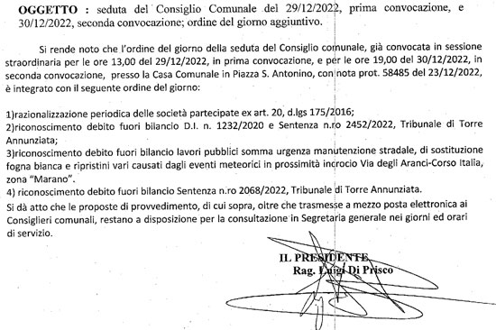ordine del giorno